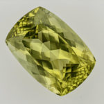 Most green beryl is found in Brazil, but this gem is the first green beryl from India. Its yellowish-green color, large size, and locality make it an important acquisition for the National Gem Collection.
